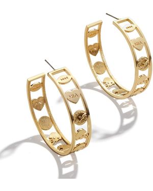 WEAR by Erin Andrews X Baublebar Miami Dolphins Motif Hoop Earrings - Metallic