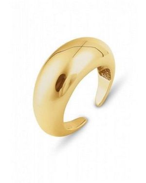 Spero London Sterling Silver Dome Crescent Ring - Metallic
