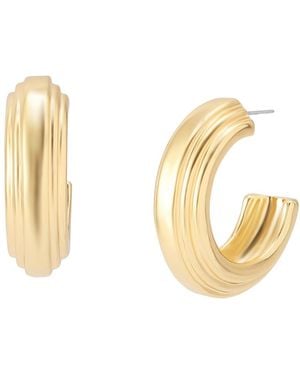 Robert Lee Morris Ribbed Hoop Earrings - Metallic