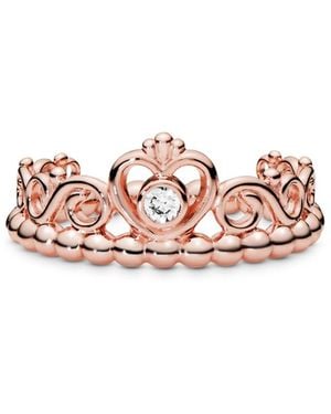 PANDORA Gold-plated Princess Tiara Crown Ring - Pink