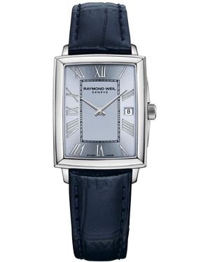 Raymond Weil Swiss Toccata Leather Strap Watch 22.6x28.1mm - Blue