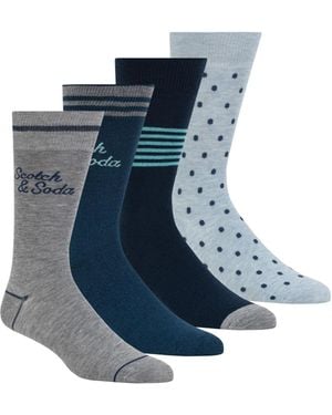 Scotch & Soda 4-pack Patterned Dress Socks - Blue