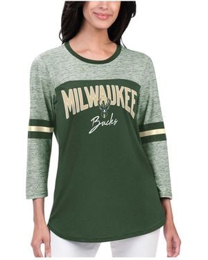 G-III 4Her by Carl Banks Hunter Milwaukee Bucks Play The Game 3/4-sleeve T-shirt - Green