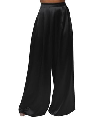 JLUXLABEL Satin Bliss Pleated Pant - Black