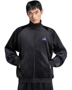 adidas Stadium Loose-fit Velour Track Jacket - Black