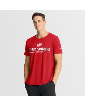 Fanatics Detroit Wings Authentic Pro Centennial Rink Tech T-shirt - Red