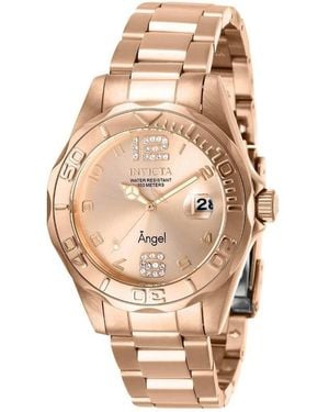INVICTA WATCH Water-resistant Quartz Angel 3 Hand -tone Stainless Steel Watch - Metallic
