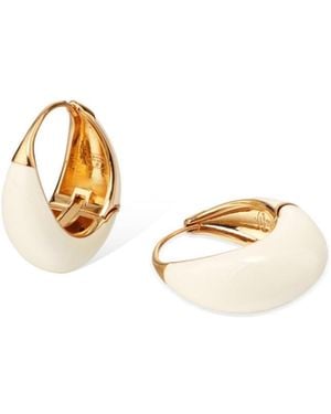 Retro Chic Drop Hoop Earrings - Metallic