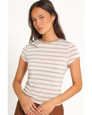 Petal & Pup Billi Stripe Crew Neck Short-sleeve Tee - White