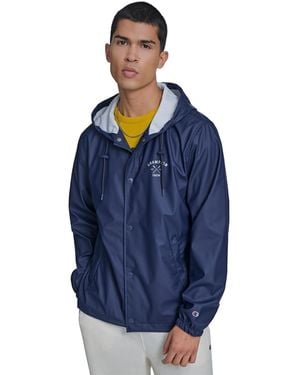 Champion Rubberized Hooded Rain Jacket - Blue