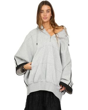 Belle & Bloom Belle And Bloom Living By The Ocean Oversized Striped Hoodie - Gray