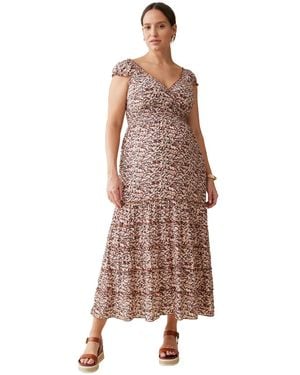 Ingrid & Isabel Ingrid + Isabel Maternity Ingrid + Isabel Daydream Midi Dress Brown Navy Abstract Xl