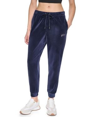 DKNY Mid-rise Varsity Rhinestone Logo jogger - Blue