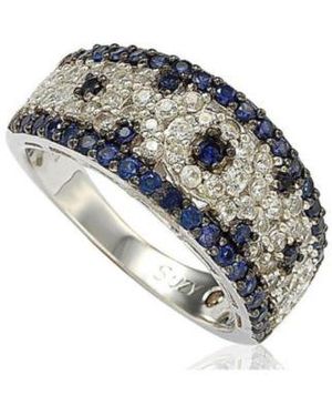 SUZY LEVIAN NEW YORK Suzy Levian Sterling Silver 2.28ct Sapphire Created White Sapphire Abstract Ring - Multicolor
