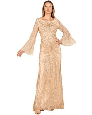 Lara High Neck Beaded Dress - Natural