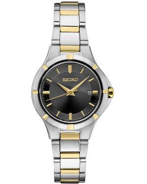 Seiko Essential Two Tone Stainless Steel Bracelet Watch 27mm - Black