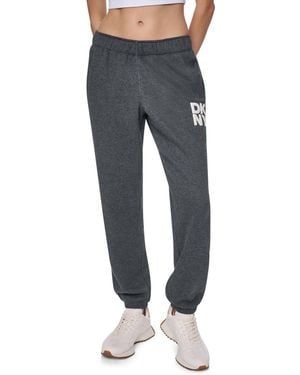 DKNY Chenille Applique Logo Mid Rise sweatpants - Gray