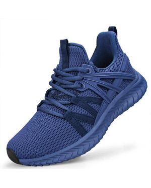 Peneyon Slip On Running Sneakers Breathable Lightweight Anti Slip Walking Tennis Shoes - Blue