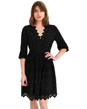 Belle & Bloom Sweet Talk Eyelet Mini Dress - Black