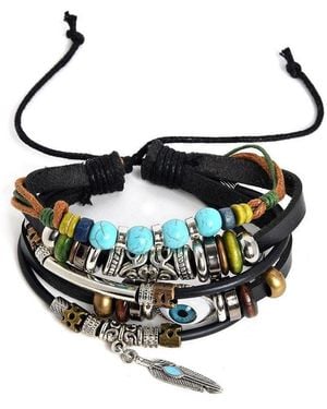 SOH Evil Eye Layered Bracelet - Black