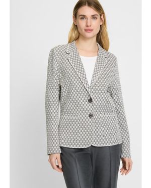 Olsen Ornamental Stretch Blazer - Gray