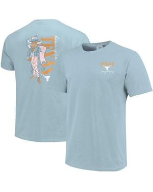 Image One Texas Longhorns Americana Mascot Comfort Colors T-shirt - Blue