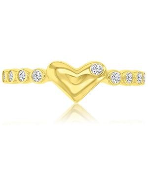Macy's Cubic Zirconia Heart Ring - Yellow