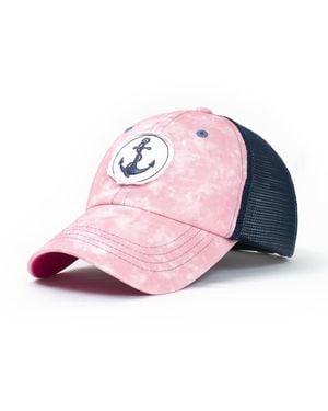 SHADY LADY Matey Lady Adjustable Snap Back Mesh Anchor Patch Trucker Hat - Pink