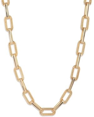 Ralph Lauren Tone Herringbone Link Collar Necklace - Metallic