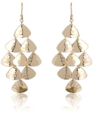 BCBGeneration Layered Triangle Drop Earrings - Metallic