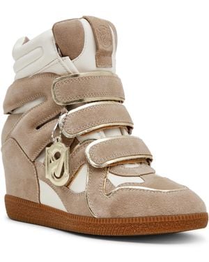 Steve Madden Mavis High-top Lace-up Wedge Sneakers - Natural