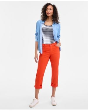Style & Co. Mid-rise Curvy Capri Jeans - Red