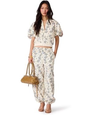 Steve Madden Lyonie Cropped Floral-print Lightweight Jacket - Metallic
