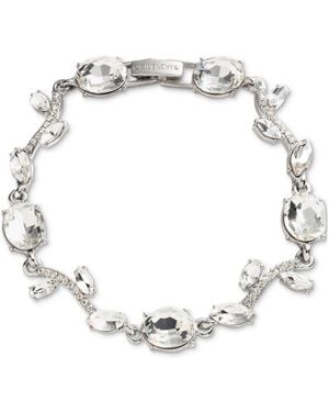 Givenchy Silver Tone Crystal Stone Viney Flex Bracelet - Metallic