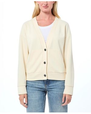 Cable & Gauge Compact Knit Cardigan - White
