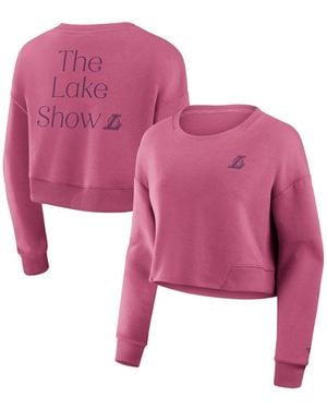 Fanatics Los Angeles Lakers Studio Premium Cropped Pullover Sweatshirt - Pink