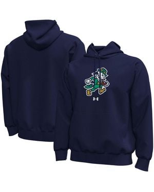 Under Armour Notre Dame Fighting Irish Core Icon Fleece Pullover Hoodie - Blue