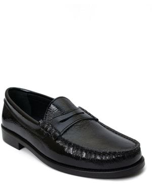 Menina Step Mila Leather Penny Loafer - Black