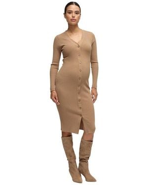 Ingrid & Isabel Ingrid + Isabel Maternity Ingrid + Isabel Button Front Midi Sweater Dress - Metallic