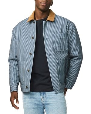 Buffalo David Bitton Jacek Utility Corduroy-collar Quilted-lined Jacket - Blue