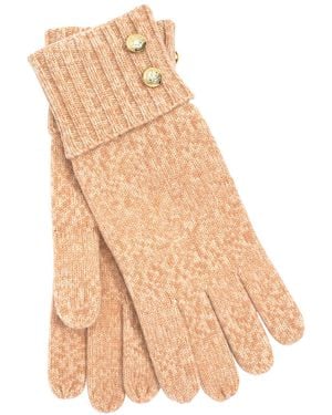 Ralph Lauren Two Button Knit Gloves - Natural