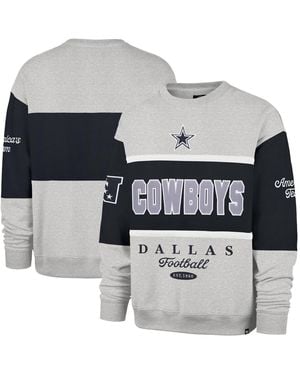 '47 Dallas Cowboys Blockfield Maximalist Oversized Color-block Crewneck Sweatshirt - Gray
