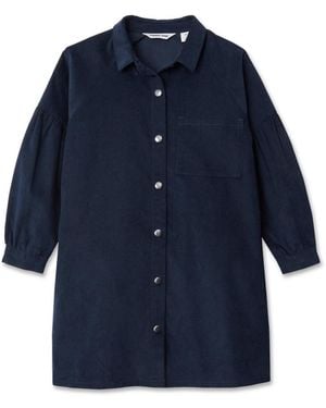 Lands' End Girls 3/4 Sleeve Corduroy Shirt Dress - Blue