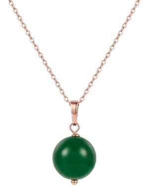 seree E — Jade Pendant Necklace - Metallic