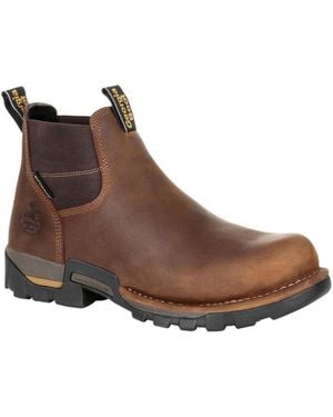 Georgia Boot Eagle One Steel Toe Waterproof Chelsea Work Boot - Brown