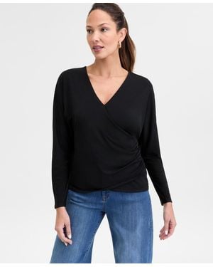 INC International Concepts Dolman-sleeve Top - Black