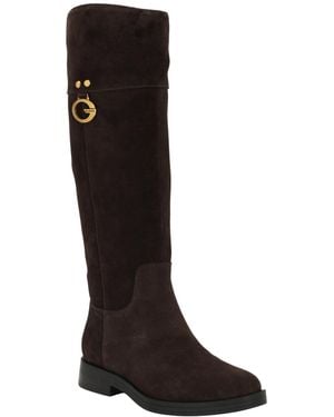 Guess Kandra Tall Signature G Logo Riding Boots Regular Wide Calf - Black