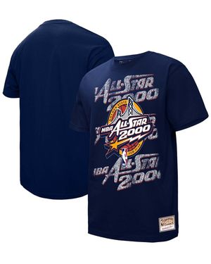 Mitchell & Ness And 2000 Nba All-star Game Distressed Hardwood Classics Throwback T-shirt - Blue