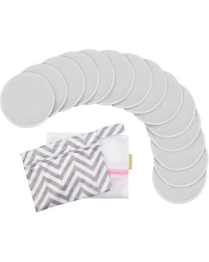 KeaBabies 14pk Soothe Reusable Nursing Pads For Breastfeeding - White