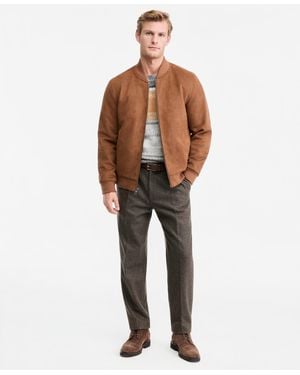 DKNY Faux-suede Bomber Jacket - Brown